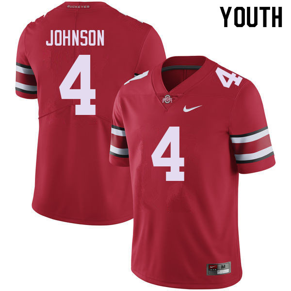 Youth #4 JK Johnson Ohio State Buckeyes College Football Jerseys Sale-Red